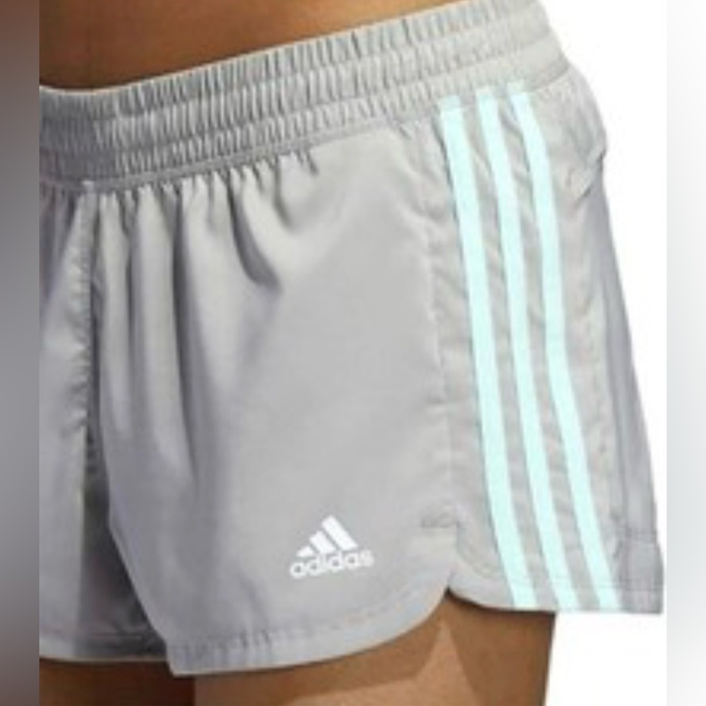 Adidas Women's Gray and Light Blue Athletic Shorts